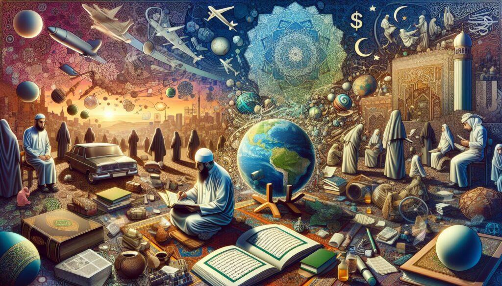 Family studying ancient texts to find meaningful Islamic names together