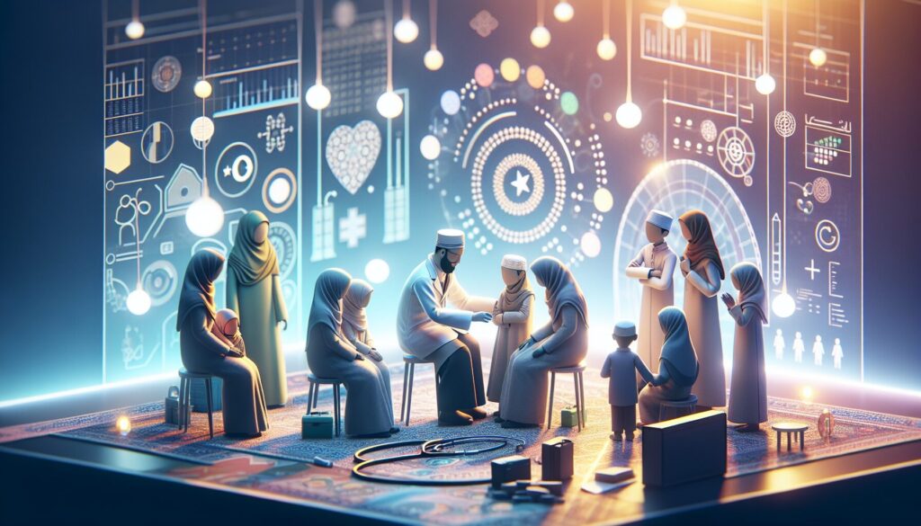 Family consulting doctor about fasting for children safety in bright medical office