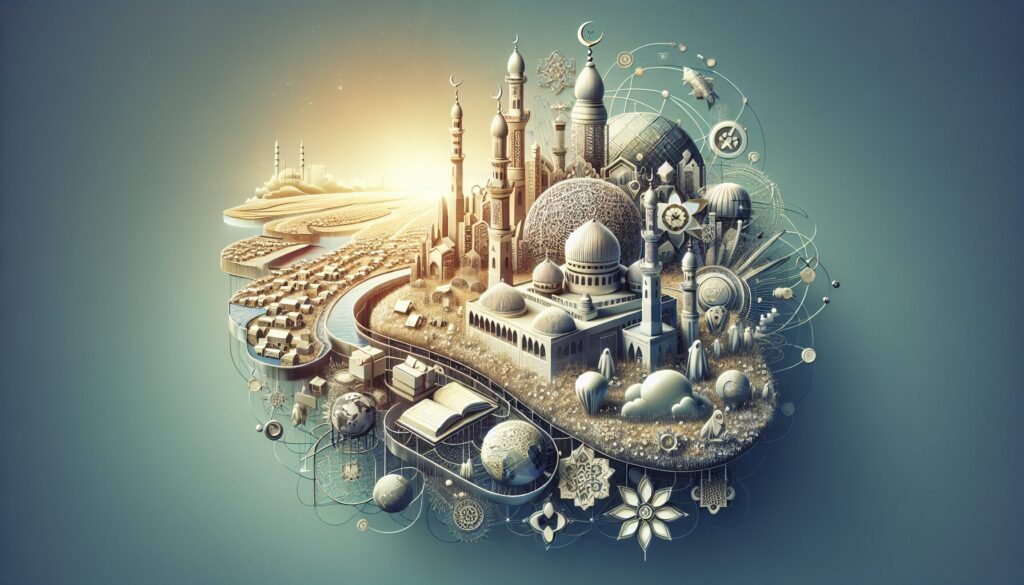 Muslim family in Western park, blending Islamic naming traditions with modern education.