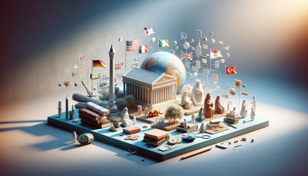 Symbols of technology and nature blend subtly to depict Islamic cultural significance.